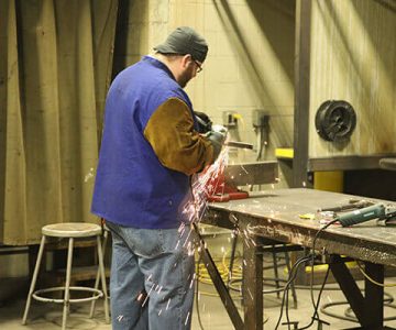 image of student working on welding