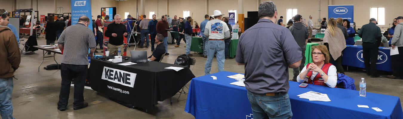 image of career booths at NCST job fair in New Castle, PA