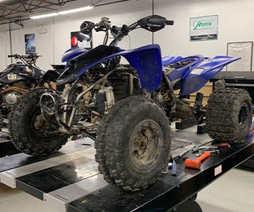 Image of purple four-wheeler sitting on table