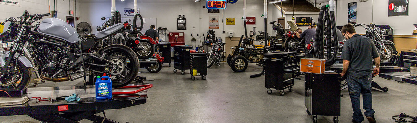 Image of motorcycle lab at NCST Satellite Campus