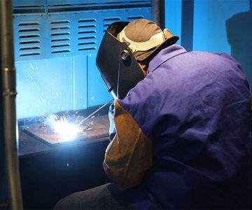 image of student practicing a weld