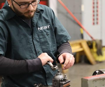 image of student working on machinist instrument