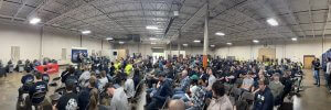 Panoramic view of crowd sitting down at NCST Scholarship Day 2025