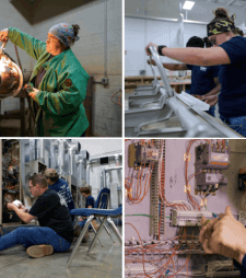 Collage of daytime training programs at New Castle campus