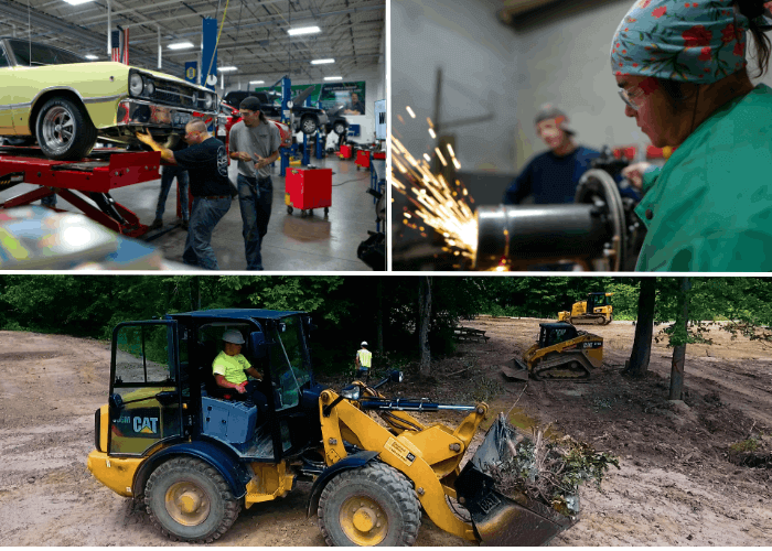 Collage of evening training programs at New Castle campus