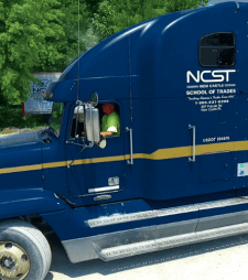 NCST semi truck parked in training yard
